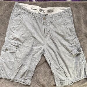 Buckle Light Gray Cargo Shorts for Men